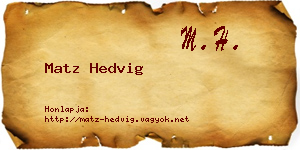 Matz Hedvig névjegykártya
